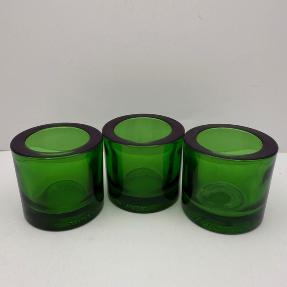 Iittala Marimekko Kivi Green Glass Votive Candle Holders Set Of 3 - Picture 1 of 6